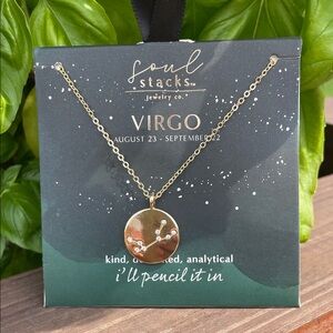 Virgo Gold Pendant Necklace
